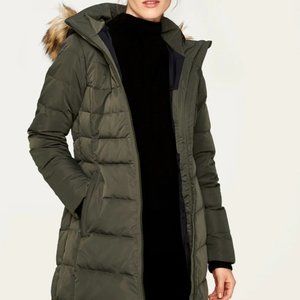 Lole Women’s Katie Jacket 550 Down Khaki Green Fur Hood $390 SZ XL Parka NWT